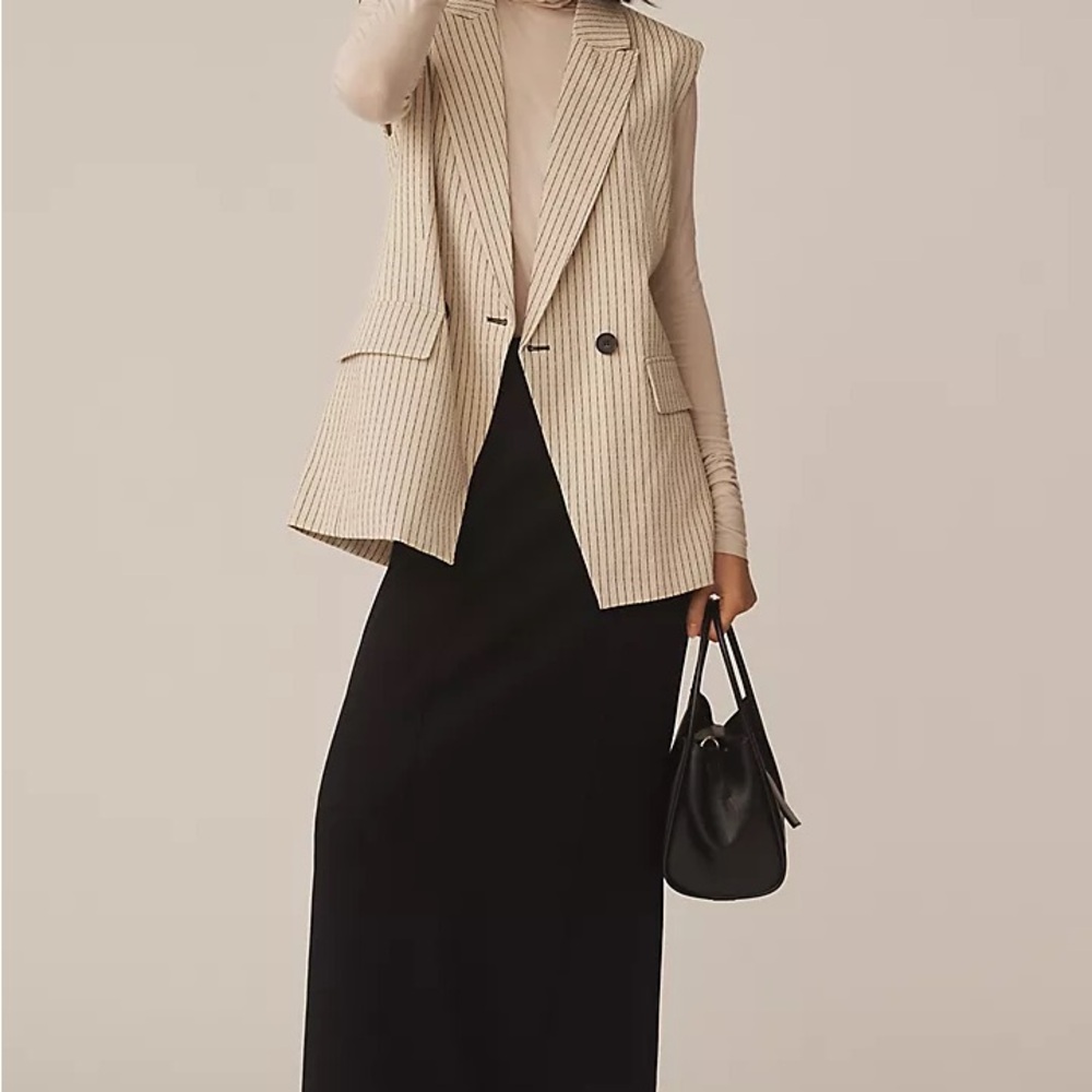 Striped Sleeveless Blazer Vest - Picture 3 of 3